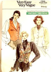 7335 SO EZ VOGUE FIT SHAPED VESTS COLLAR OR NOT PATTERN 12-16